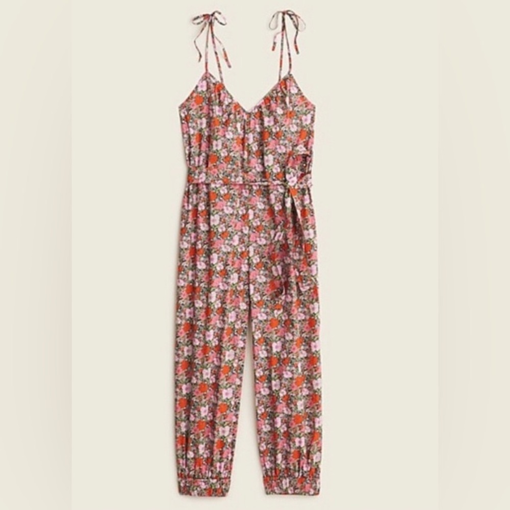 J.Crew Wide-leg organic cotton jumpsuit in Liberty® Meadow Song floral